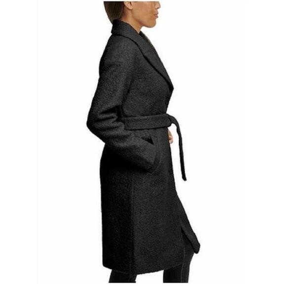Kenneth Cole Womens Boucle Wrap Coat Size L - Picture 2 of 3